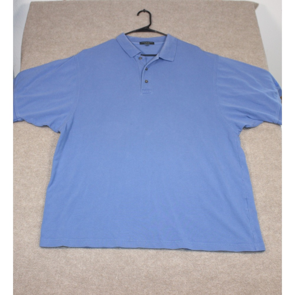 Lyle & Scott Scotland Mens XXL Blue Pique Cotton Short Sleeve Polo Shirt